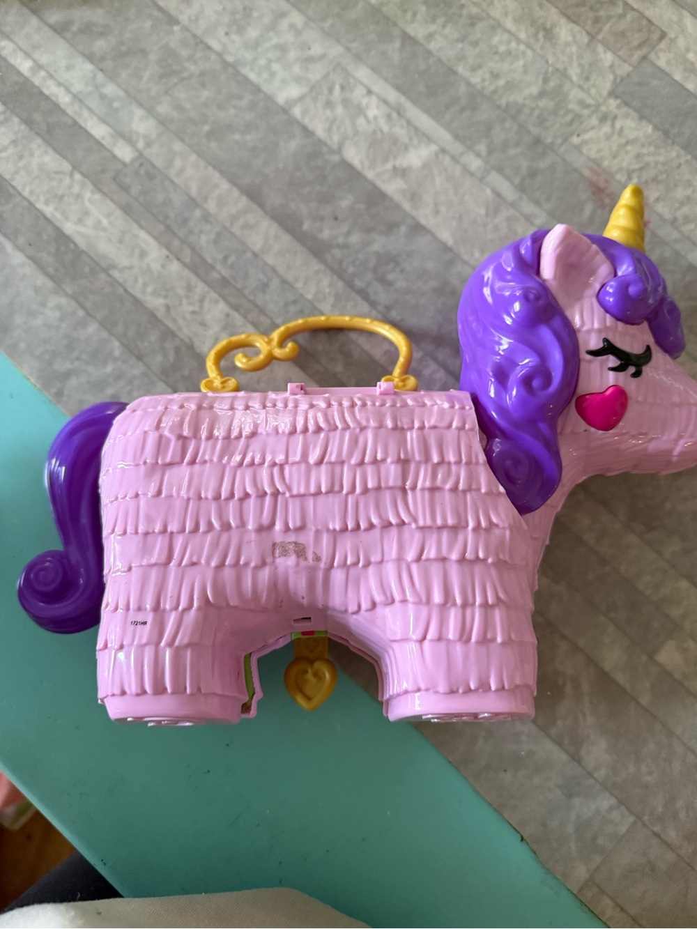 Pink and Purple Unicorn Carry Bag with Gold Handle